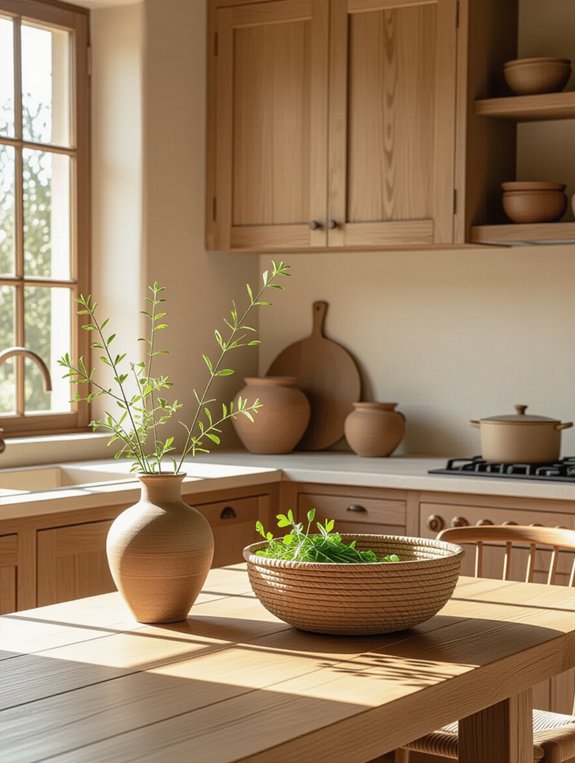 earthy tones create tranquility