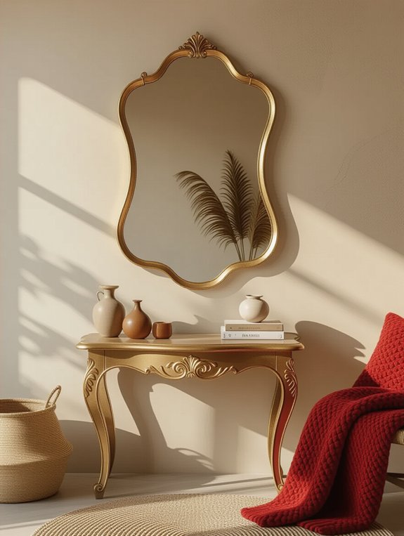 eclectic asymmetrical mirror decor