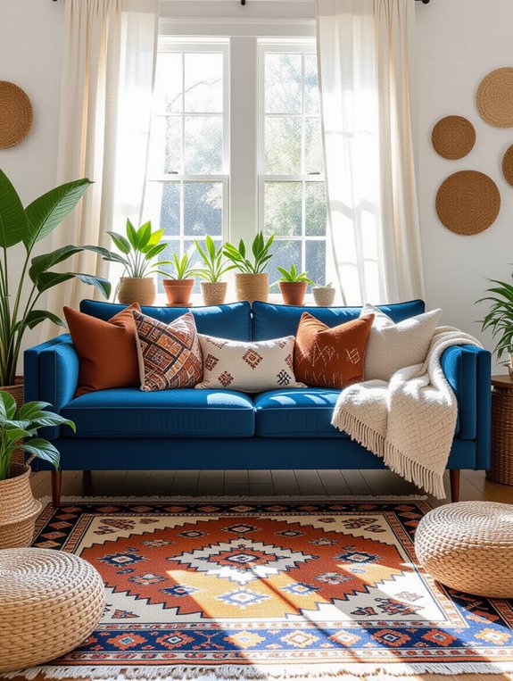 eclectic bohemian blue decor