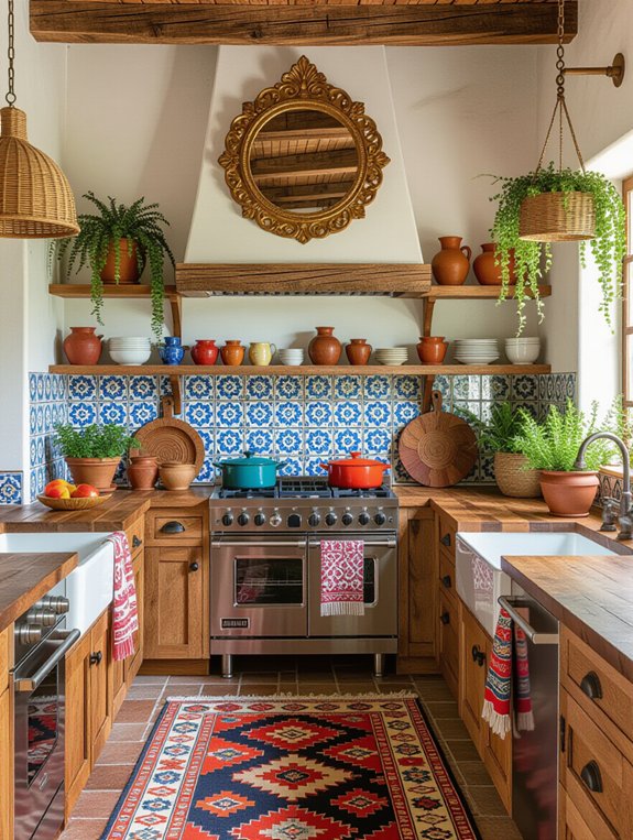 eclectic colorful cozy kitchen