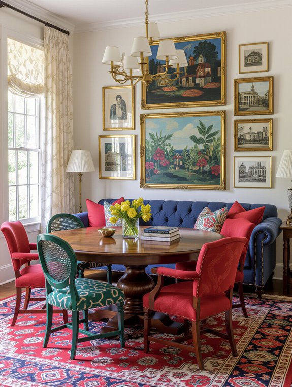 eclectic gallery wall display