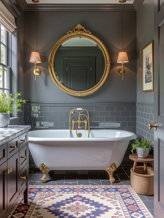 eclectic grey bathroom design