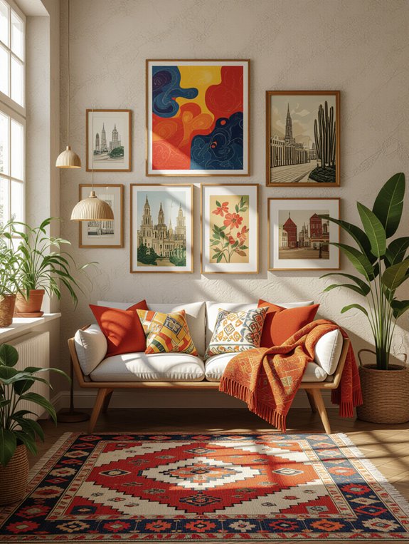 eclectic personal gallery wall