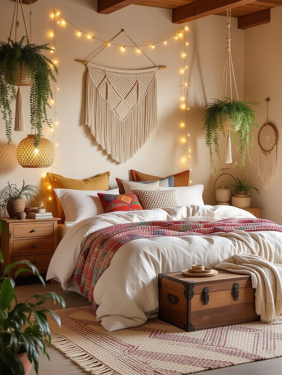 eclectic vibrant bedroom decor