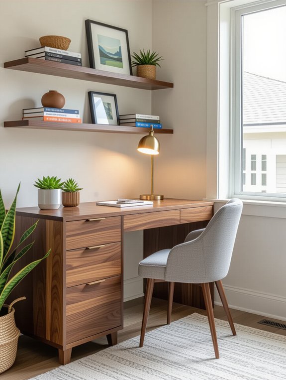 efficient corner desk setup