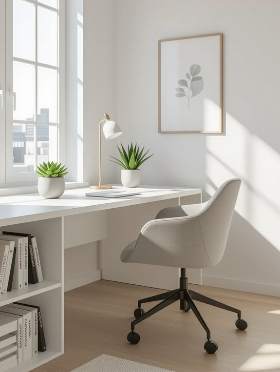 efficient minimalist corner workspace