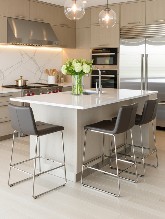 elegant glass top island design