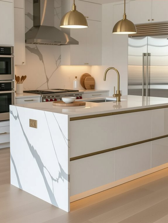elegant marble kitchen island