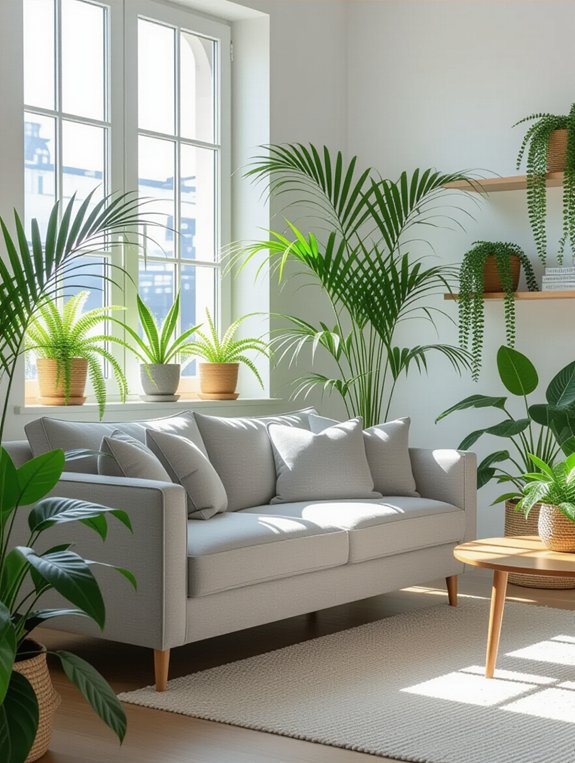 enhance grey decor with plants