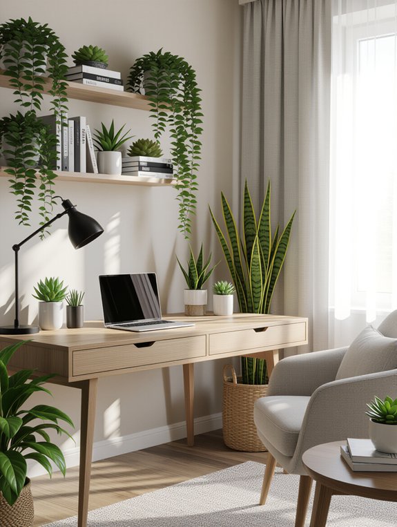 enhance workspace with plants