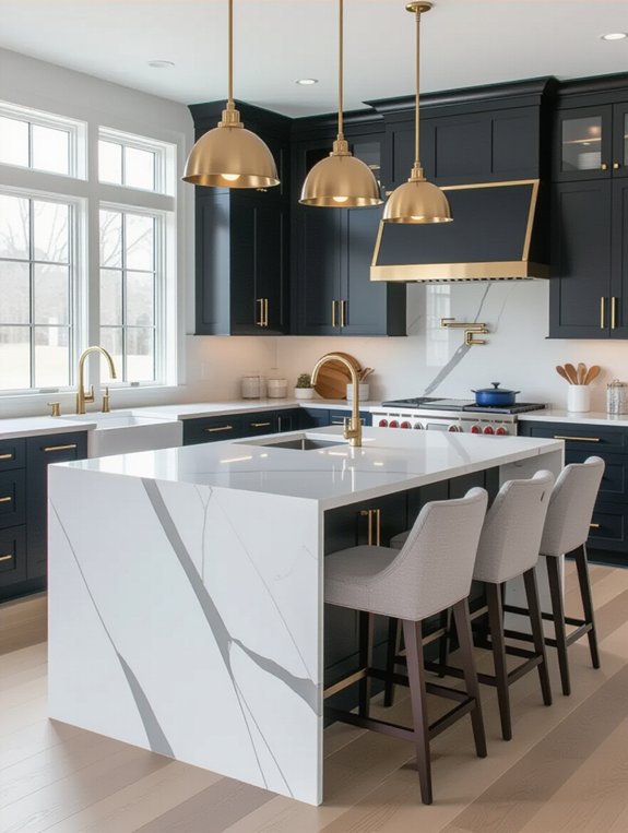 functional l shaped kitchen island