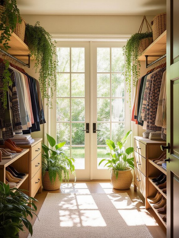 garden inspired walk in closet