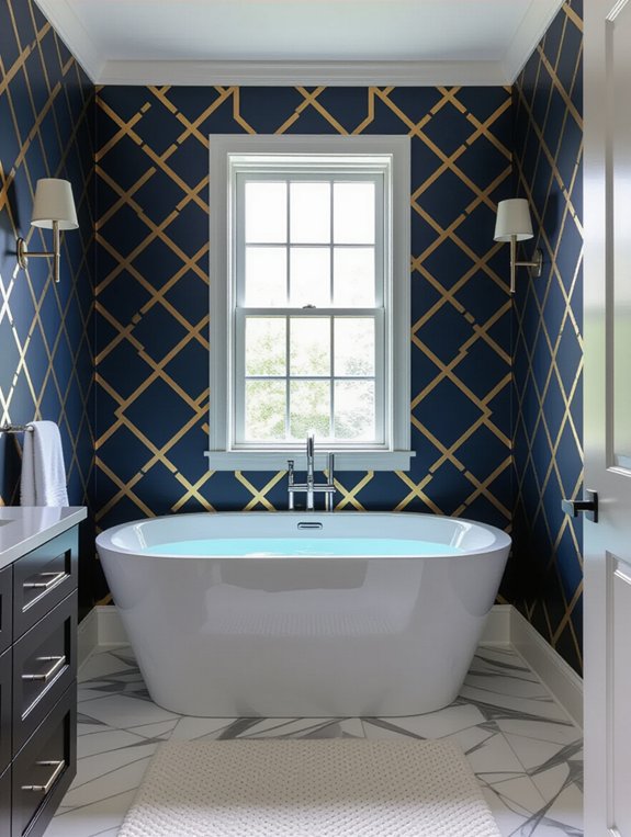 geometric patterns enhance bathrooms
