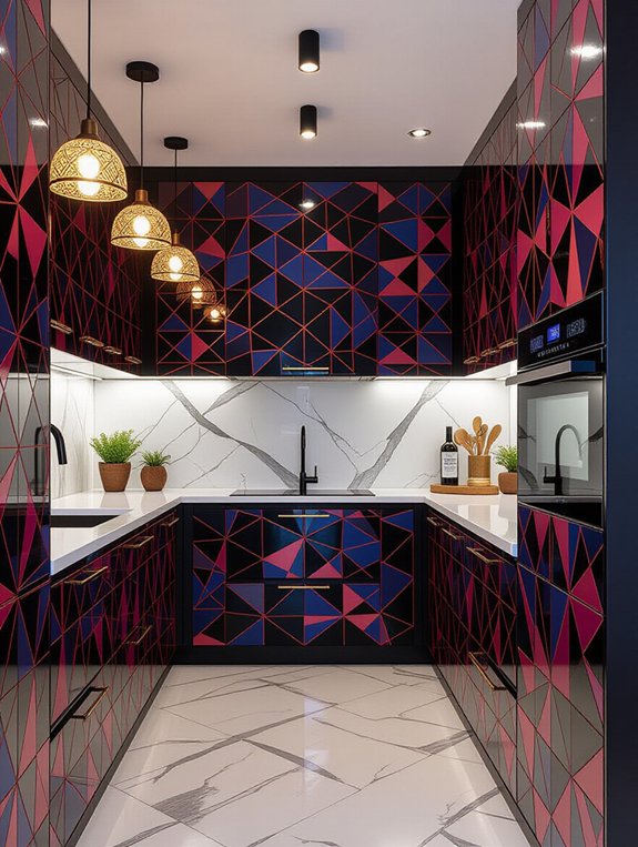 geometric patterns enhance kitchens