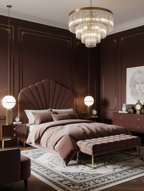 glamorous art deco bedroom design