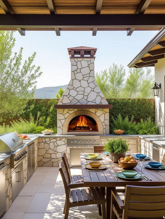 homemade pizzas outdoor cooking