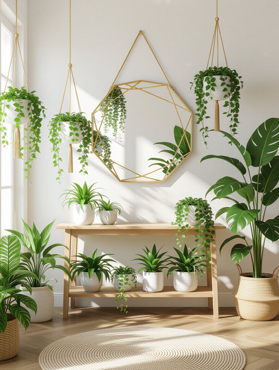 indoor plants enhance entryway