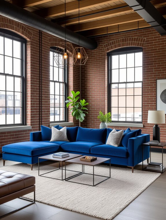industrial blue contemporary decor