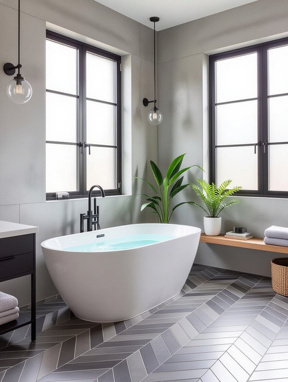 industrial grey bathroom design