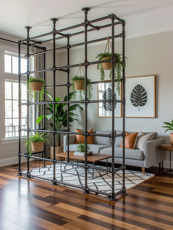 industrial pipe partition ideas