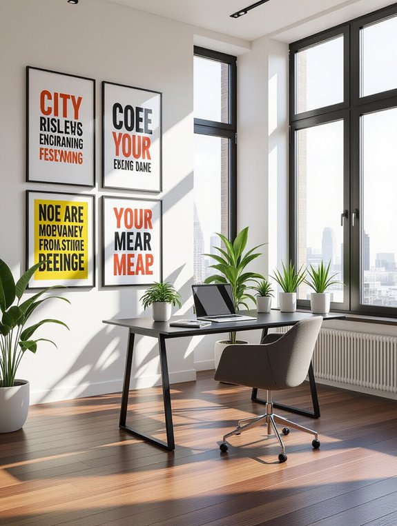 inspirational workspace quote displays