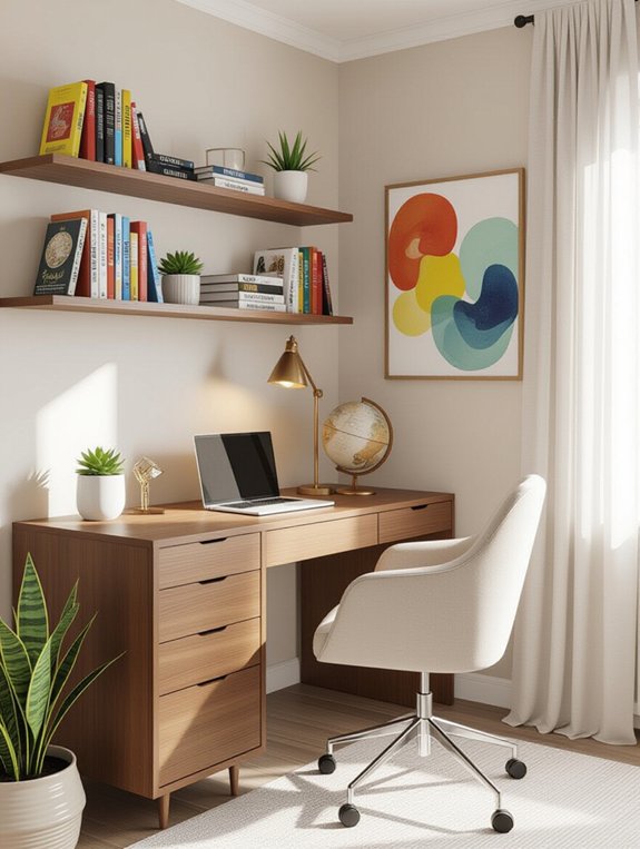 inspiring alcove workspace setup