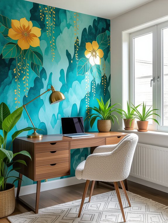 inspiring artistic wall mural