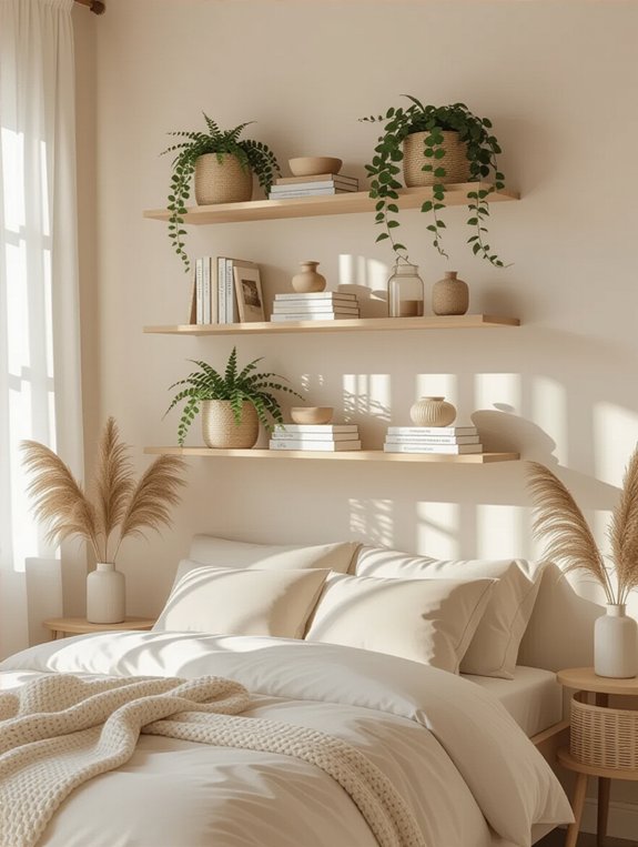 layered decor with shelves