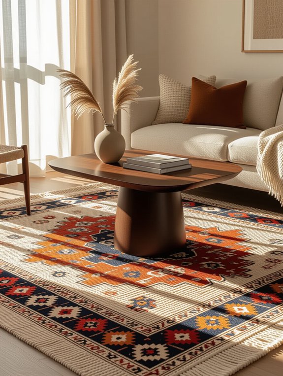 layered rugs for warmth
