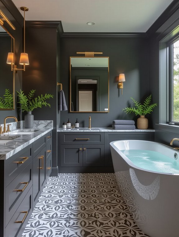 luxurious dark grey bathroom
