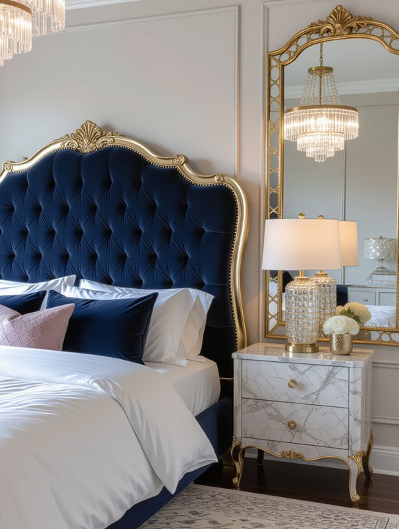 luxurious fabrics and metallics