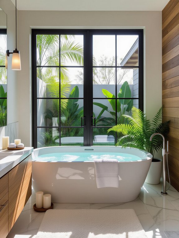 luxurious spa bathroom features