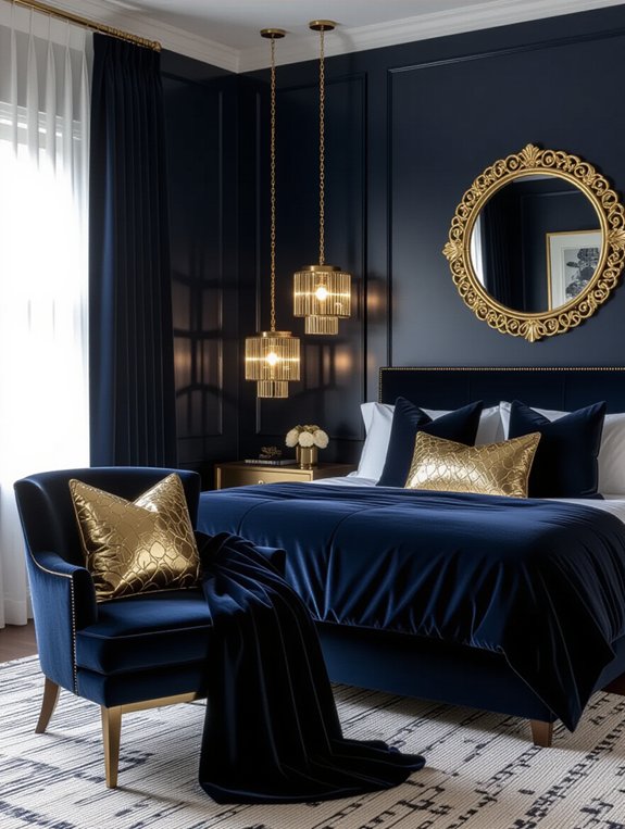 luxury navy and gold