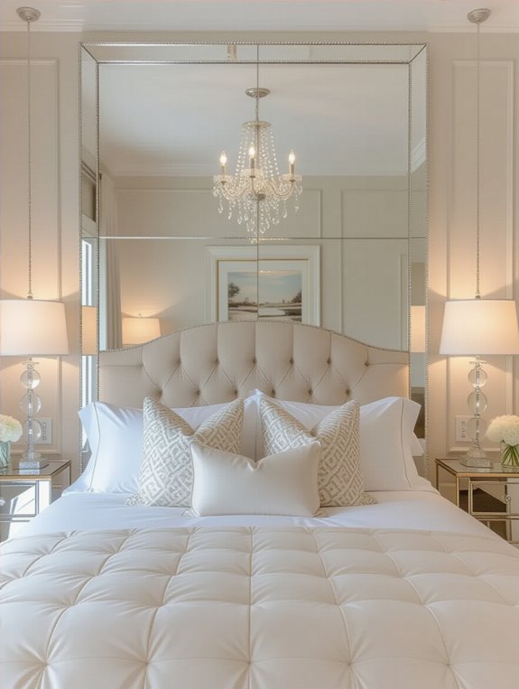 mirrored panels enhance bedrooms