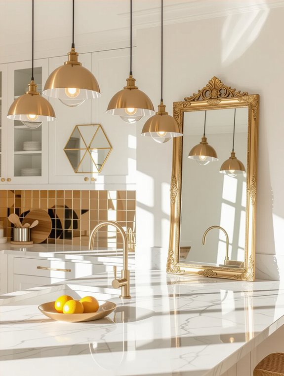 mirrors enhance kitchen ambiance