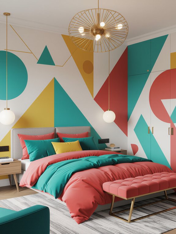 modern geometric bedroom decor