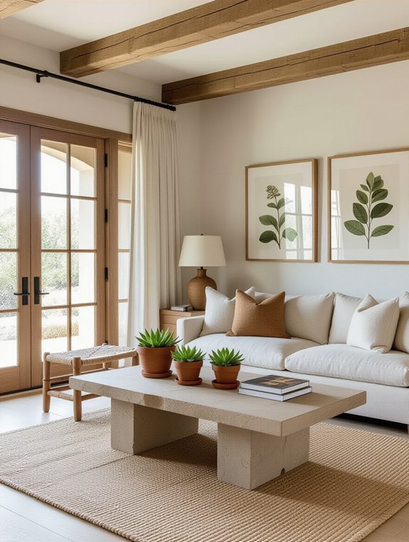 natural materials enhance decor