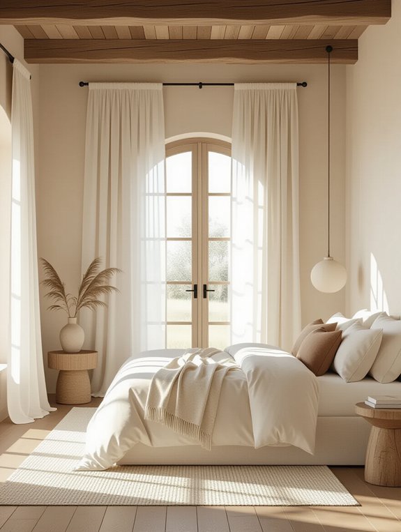 natural wood bedroom accents