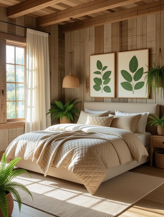 nature inspired bedroom artwork