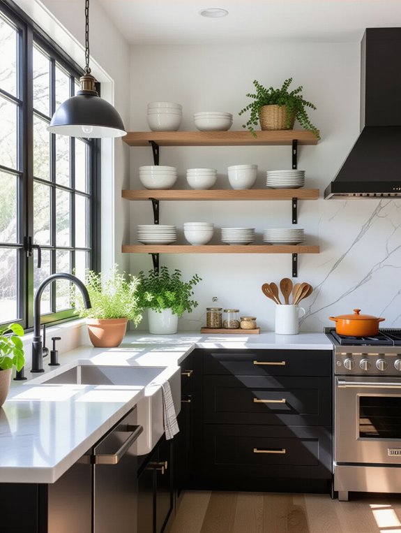 open shelving creates expansiveness