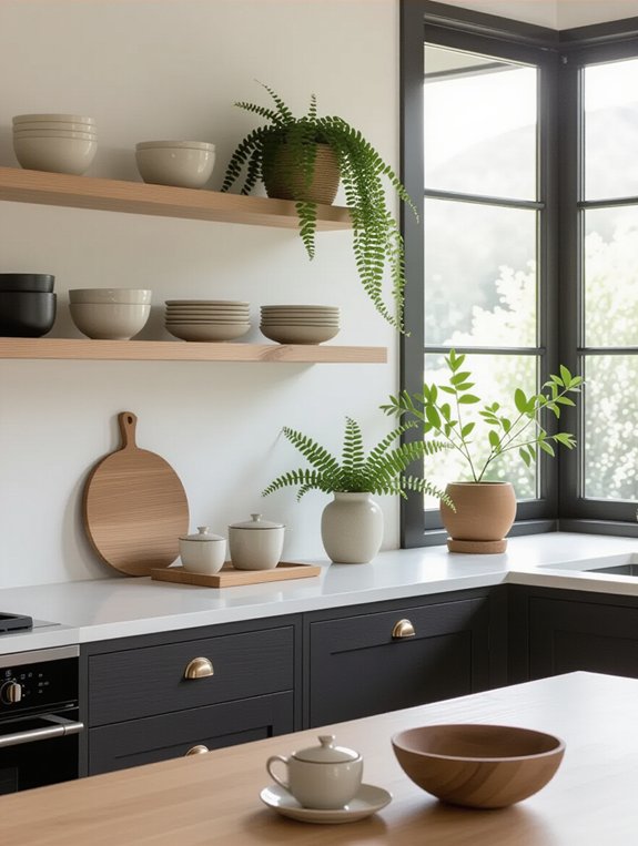 open shelving for organization