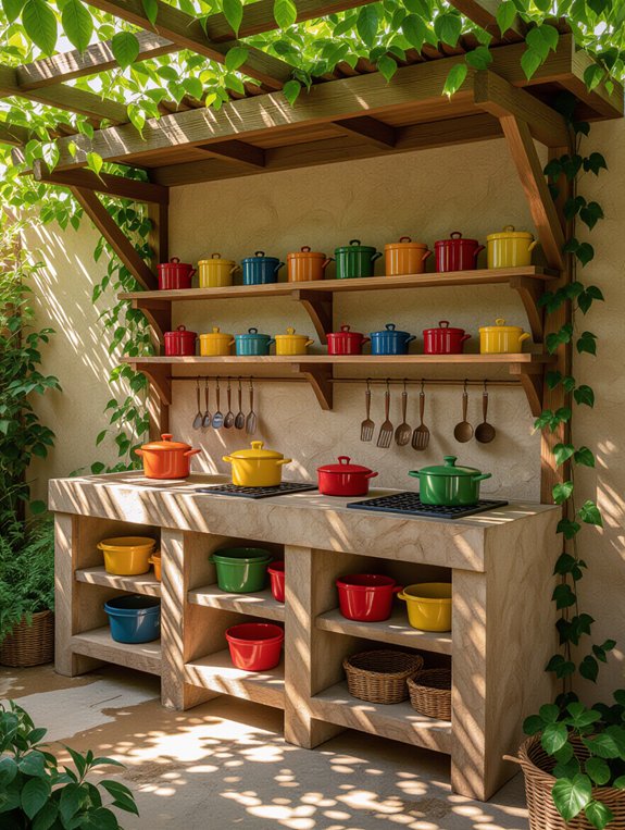 organized outdoor culinary space