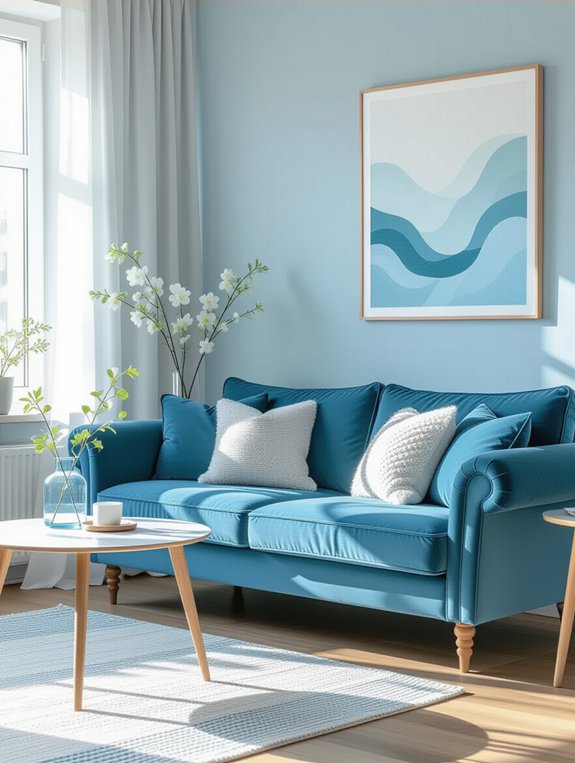 pastel blue living room charm