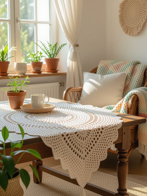 personalized crochet table decor