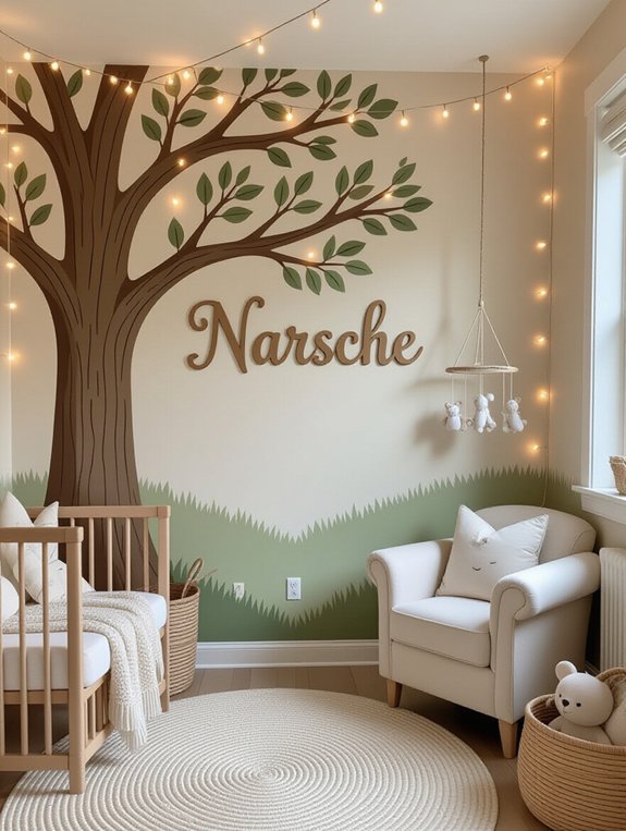 personalized woodland nursery art