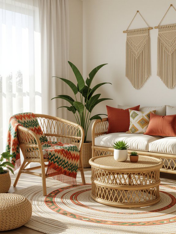 rattan and wicker accents