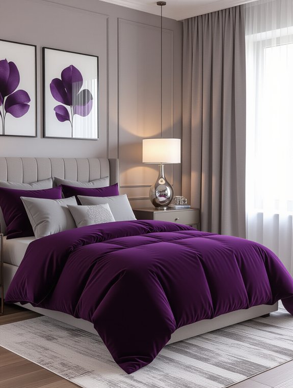 rich plum soft gray elegance