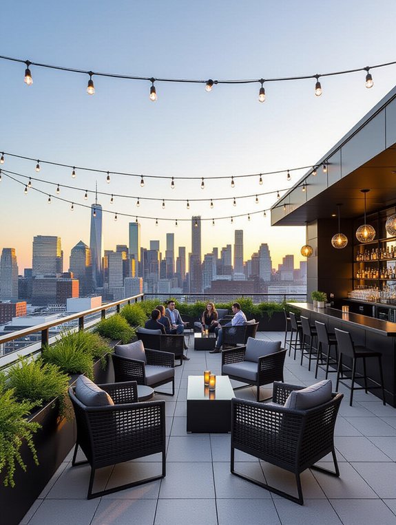 rooftop bar entertainment setup
