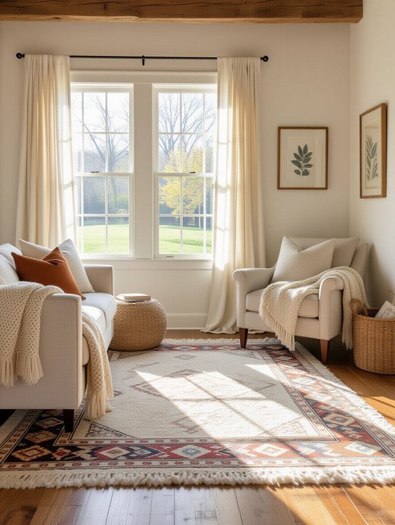 rugs defining cozy spaces