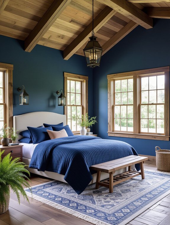 rustic blue cabin comfort